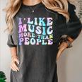 I Like Music More Than People Introvert Musician Retro Women's Comfort Colors T-Shirt Pepper