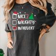 Nice Naughty Introvert Christmas List Santa Women's Comfort Colors T-Shirt Pepper