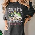 North Pole Tree Farm Merry Christmas Holiday Scene Nostalgia Women's Comfort Colors T-Shirt Pepper North Pole Tree Farm Merry Christmas Holiday Scene Nostalgia Women's Comfort Colors T-Shirt Pepper