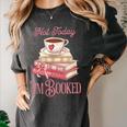 Not Today I'm Booked Book Lover Book Stack Coquette Bow Women's Comfort Colors T-Shirt Pepper