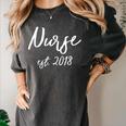 NURSE EST 2018 New Nursing School Graduation Shirt Women's Comfort Colors T-Shirt Pepper
