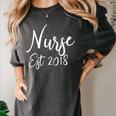 Nurse Established 2018 Shirt Nursing School Graduation Women's Comfort Colors T-Shirt Pepper