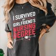 Nurse Graduation I Survived My Girlfriends Nursing Degree Women's Comfort Colors T-Shirt Pepper