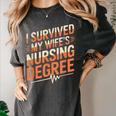 Nurse Graduation I Survived My Wife'S Nursing Degree Nurse Women's Comfort Colors T-Shirt Pepper