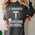 Nursing School Graduation Shirt I Survived RN Gift Women's Comfort Colors T-Shirt Pepper
