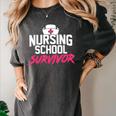 Nursing School Survivor Shirt Graduation Party Tee Women's Comfort Colors T-Shirt Pepper