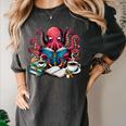 Octopus Reading Book Coffee Lover Bookaholic Bookworm Reader Women's Comfort Colors T-Shirt Pepper Octopus Reading Book Coffee Lover Bookaholic Bookworm Reader Women's Comfort Colors T-Shirt Pepper