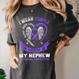Overdose Awareness Shirt In Memory Of Nephew Purple Ribbon Women's Comfort Colors T-Shirt Pepper Overdose Awareness Shirt In Memory Of Nephew Purple Ribbon Women's Comfort Colors T-Shirt Pepper