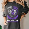 Overdose Awareness Shirt In Memory Of Sister Purple Ribbon Women's Comfort Colors T-Shirt Pepper Overdose Awareness Shirt In Memory Of Sister Purple Ribbon Women's Comfort Colors T-Shirt Pepper