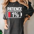 Patience 1 Battery Low Mood Tired Introvert Humor Women's Comfort Colors T-Shirt Pepper Patience 1 Battery Low Mood Tired Introvert Humor Women's Comfort Colors T-Shirt Pepper