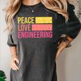 Peace Love Engineering Engineer School Graduation Retro Women's Comfort Colors T-Shirt Pepper