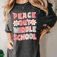 Peace Out Middle School Graduation Groovy Last Day Of School Women's Comfort Colors T-Shirt Pepper
