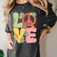 Peace Sign Love Groovy Vibes Costume Nostalgia 1980s Fashion Women's Comfort Colors T-Shirt Pepper
