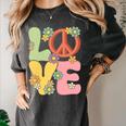 Peace Sign Love Groovy Vibes Costume Nostalgia 1980s Fashion Women's Comfort Colors T-Shirt Pepper