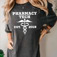 Pharmacy Tech Graduation T Shirt Student Est 2018 Women's Comfort Colors T-Shirt Pepper