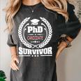 PhD Survivor Doctorate Graduate Shirt Graduation Women's Comfort Colors T-Shirt Pepper