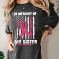 Pink In Memory Of Sister Breast Cancer Awareness Flag Shirts Women's Comfort Colors T-Shirt Pepper