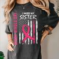 Pink In Memory Of Sister Breast Cancer Awareness Flag Women's Comfort Colors T-Shirt Pepper Pink In Memory Of Sister Breast Cancer Awareness Flag Women's Comfort Colors T-Shirt Pepper