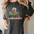 Plant Coffee Love Plantrovert Gardening Introvert Mom Women's Comfort Colors T-Shirt Pepper