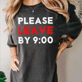 Please Leave By 9 Introvert Party Anti-Social Birthday Women's Comfort Colors T-Shirt Pepper