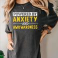 Powered By Anxiety And Awkwardness Social Anxiety Introverts Women's Comfort Colors T-Shirt Pepper