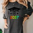Pre-K -12th Grade Hand Prints Space Graduation Class Of 2037 Women's Comfort Colors T-Shirt Pepper