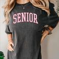 Preppy Varsity Pink Senior Graduation Women's Comfort Colors T-Shirt Pepper