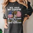Proud Coast Guard Dad Coast Guard Graduation Dad Women's Comfort Colors T-Shirt Pepper