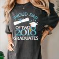Proud Dad Of Two 2018 Graduates Twin Dads Graduation Women's Comfort Colors T-Shirt Pepper