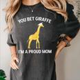 Proud Mom Graduation Shirt You Bet Giraffe Graduate Pun Women's Comfort Colors T-Shirt Pepper