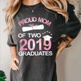 Proud Mom Of Two 2019 Graduates Twin Mama Mother Graduation Women's Comfort Colors T-Shirt Pepper