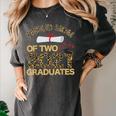 Proud Mom Of Two 2021 Graduates Twin Mama Graduation Leopard Women's Comfort Colors T-Shirt Pepper
