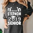Proud Stepmom Of A 2019 Senior School Graduation Shirt Women's Comfort Colors T-Shirt Pepper