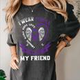 Purple In Memory Of My Friend Epilepsy Awareness Back Print Women's Comfort Colors T-Shirt Pepper