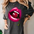 Rainbow Lips With a Cherry In The Mouth 80s Nostalgia Premium Tri-Blend Women's Comfort Colors T-Shirt Pepper Rainbow Lips With a Cherry In The Mouth 80s Nostalgia Premium Tri-Blend Women's Comfort Colors T-Shirt Pepper