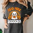 Read More Books Booooks Ghost Pumpkin Cute Teacher Halloween Women's Comfort Colors T-Shirt Pepper