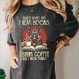 i Read Books And i Know Things German Shepherd Coffee Books Women's Comfort Colors T-Shirt Pepper