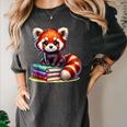 Red Panda Books Lover Reading Bookworm Women's Comfort Colors T-Shirt Pepper Red Panda Books Lover Reading Bookworm Women's Comfort Colors T-Shirt Pepper