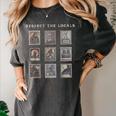 Respect The Locals Cryptid Mothman Hiking Bigfoot Introverts Women's Comfort Colors T-Shirt Pepper