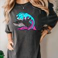 Retro 80s Shark Whale Diving Nostalgia Shark Party Women's Comfort Colors T-Shirt Pepper
