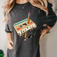Retro Cassette Tape & Pencil Rewind Nostalgia Party 80s 90s Premium Women's Comfort Colors T-Shirt Pepper