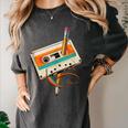 Retro Cassette Tape & Pencil Rewind Nostalgia Party 80s 90s Women's Comfort Colors T-Shirt Pepper