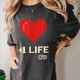 Retro Gamer 1 Life Pixel Heart – 8-Bit Gaming Nostalgia Women's Comfort Colors T-Shirt Pepper