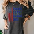 Retro Proud Coast Guard Dad Graduation Dad Usa Flag Outfit Women's Comfort Colors T-Shirt Pepper