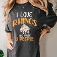 I Like Rhinos And Maybe 3 People Introvert Animal Women's Comfort Colors T-Shirt Pepper