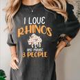 I Like Rhinos And Maybe 3 People Introvert Animal Women's Comfort Colors T-Shirt Pepper