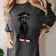 Russian Terrier Dog Graduation Cap Graduate Owner Grad Women's Comfort Colors T-Shirt Pepper