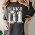 Senior 01 Class Of 2001 Retro College High School Graduation Women's Comfort Colors T-Shirt Pepper
