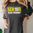Senior 2018 Class President-School Colors Graduation Women's Comfort Colors T-Shirt Pepper