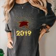 Senior 2019 Graduation Shirt Burgundy Gold Class Colors G23 Women's Comfort Colors T-Shirt Pepper